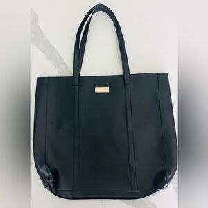 EUC Carolina Herrera‎ Good Girl Faux Leather Black Tote Bag Womens Large
